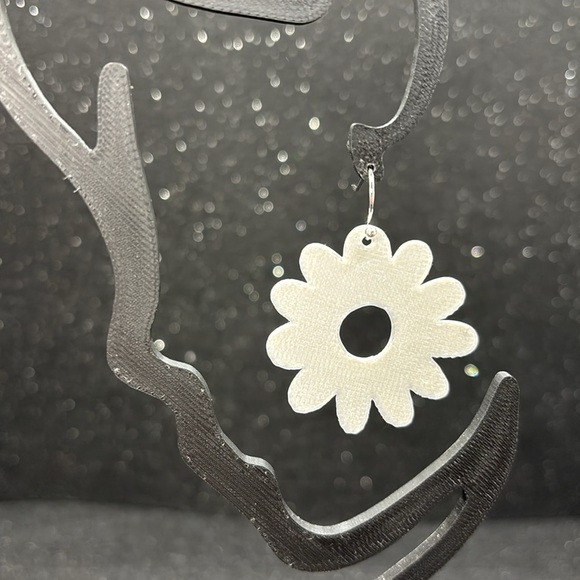 White Flower Earrings - Picture 3 of 4